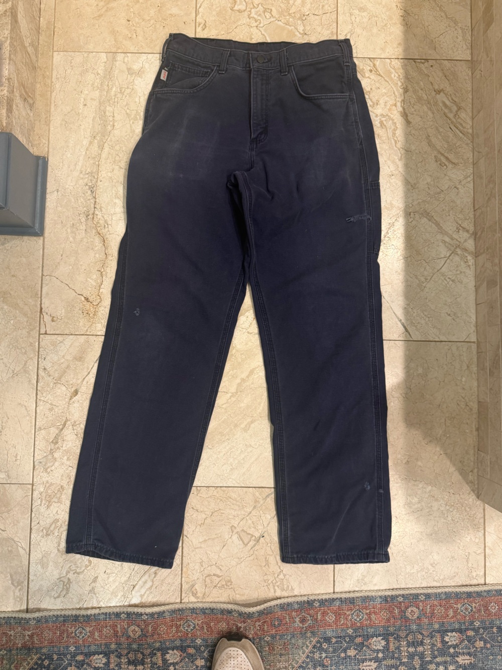 Carhartt Canvas FR pants in Dark Navy 32x34
